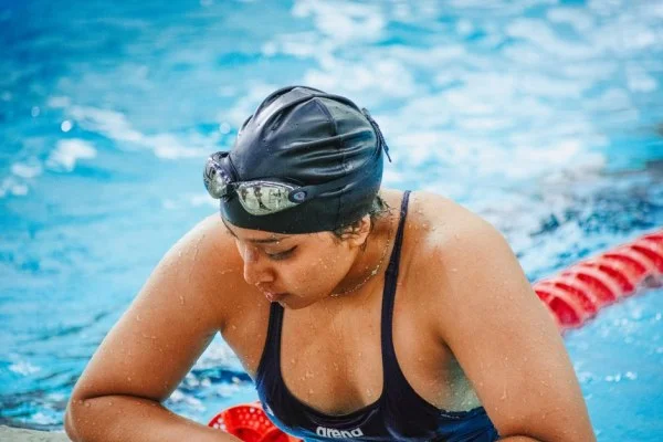 female swimmer training